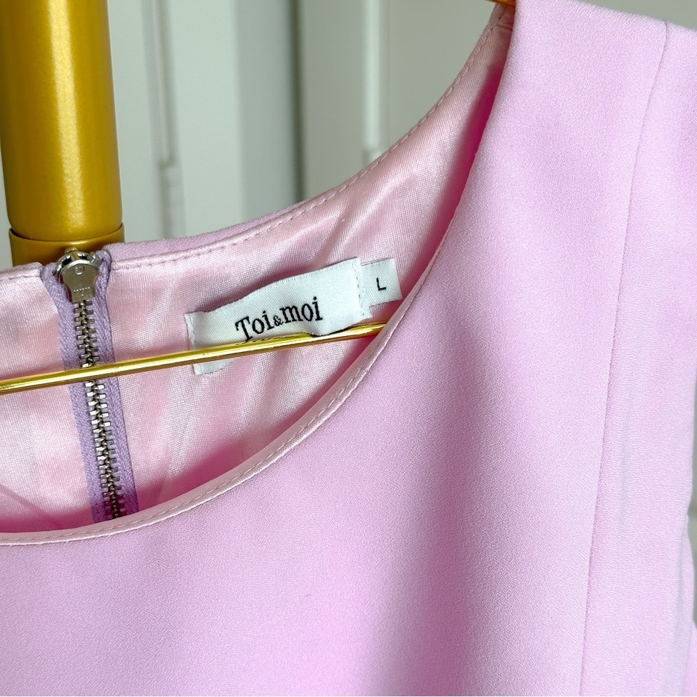 Toi et Moi Pink Sleeveless Asymmetrical Crop Top - Picture 7 of 7